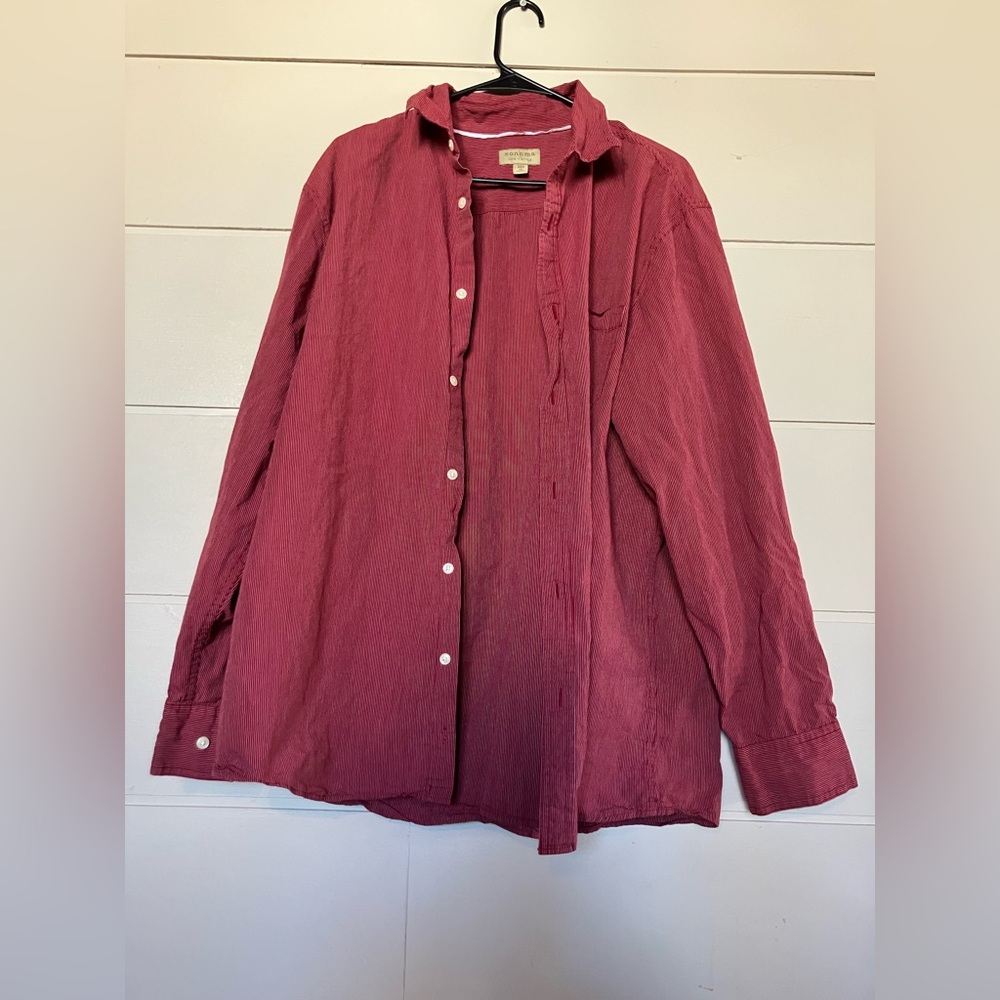 Sonoma Men's  Red Casual Button Down Shirt XL